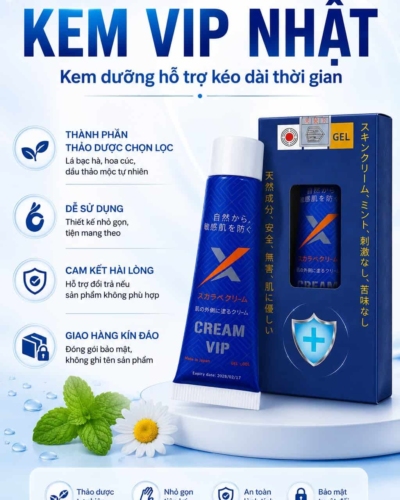 Banner Kem Vip Nhật thành phần thảo dược, bạc hà the mát