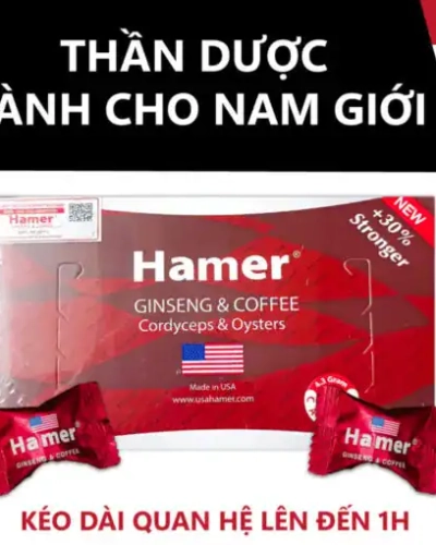 Kẹo sâm Hamer Đỏ Mỹ chính hãng – Banner thần dược nam giới hộp Hamer và kẹo