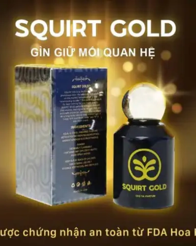 Nước hoa kích dục nữ Squirt Gold chính hãng – hộp và chai Squirt Gold, mặt sau in thành phần