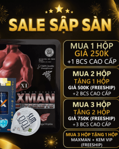 Viên uống Maxman USA hỗ trợ cường dương – Banner Sale combo giá hộp Maxman