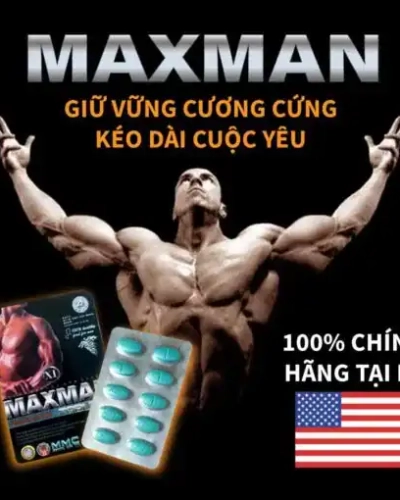 Viên uống Maxman USA hỗ trợ cường dương – Người đàn ông cơ bắp kèm hộp vỉ Maxman cờ Mỹ
