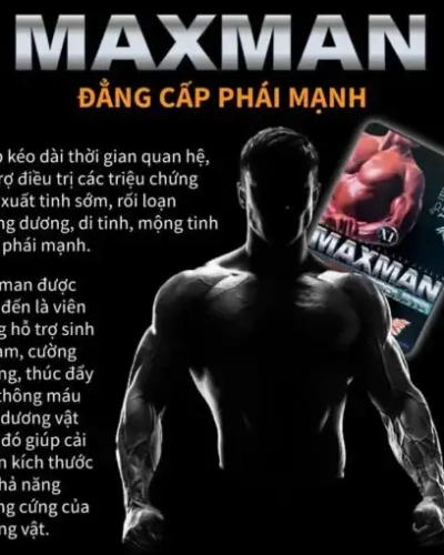 Viên uống Maxman USA hỗ trợ cường dương – Đồ họa công dụng Maxman, hình nam cơ bắp
