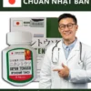 Viên uống Tengsu Japan chính hãng Nhật Bản – bác sĩ áo trắng chỉ vào lọ Japan Tengsu, cờ Nhật