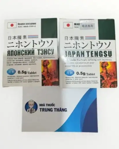 Viên uống Tengsu Japan chính hãng Nhật Bản – hai hộp Tengsu và tem nhà thuốc Trung Thắng xanh