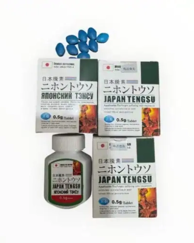 Viên uống Tengsu Japan chính hãng Nhật Bản – ba hộp một lọ Japan Tengsu và viên xanh nền trắng
