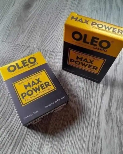 Xịt kéo dài thời gian Oleo Lampo Max Power 12ml – Hai hộp Oleo Max Power vàng đen trên sàn gỗ