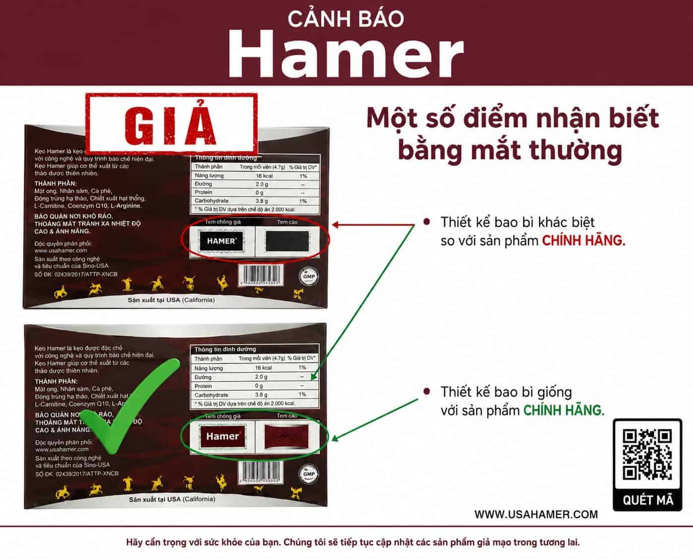 Phân biệt tem chống giả Hamer thật và giả