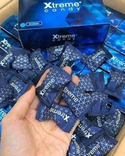 Kẹo sâm Hamer Xanh Xtremes Mỹ chính hãng – Tay cầm viên kẹo Xtreme trong thùng nhiều hộp