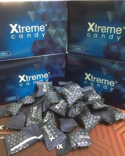 Kẹo sâm Hamer Xanh Xtremes Mỹ chính hãng – Bốn hộp Xtreme candy xanh và đống viên kẹo