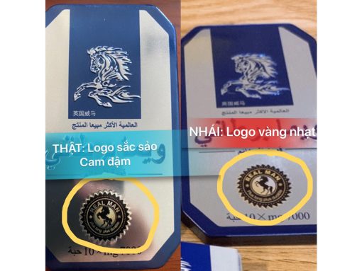 So sánh logo tem Ngựa Thái thật giả