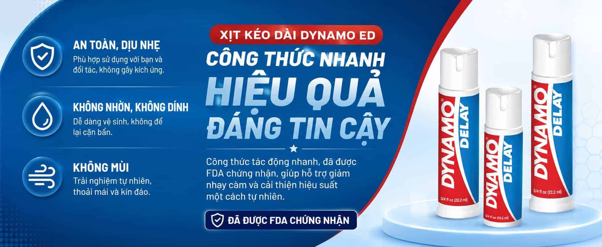 Xịt kéo dài Dynamo - công thức nhanh, hiệu quả đáng tin cậy