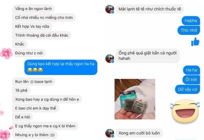 Feedback Love Mint qua tin nhắn