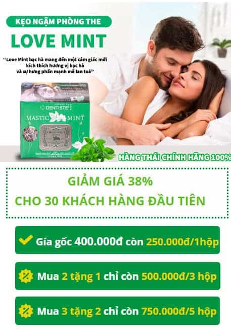 Khuyến mãi Love Mint kẹo ngậm phòng the