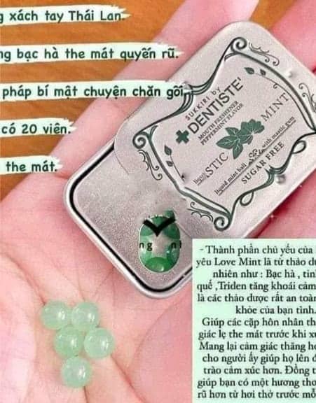 Love Mint xách tay, bạc hà the mát, hộp 20 viên