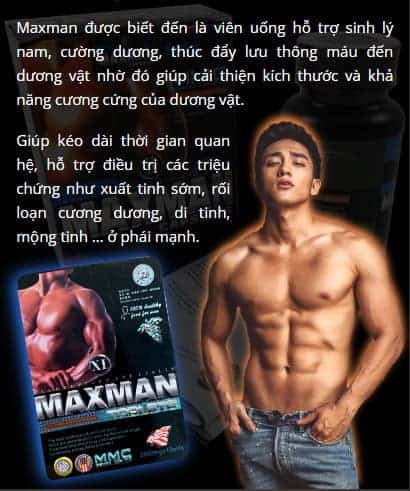 Maxman hỗ trợ sinh lý nam, cải thiện cương cứng
