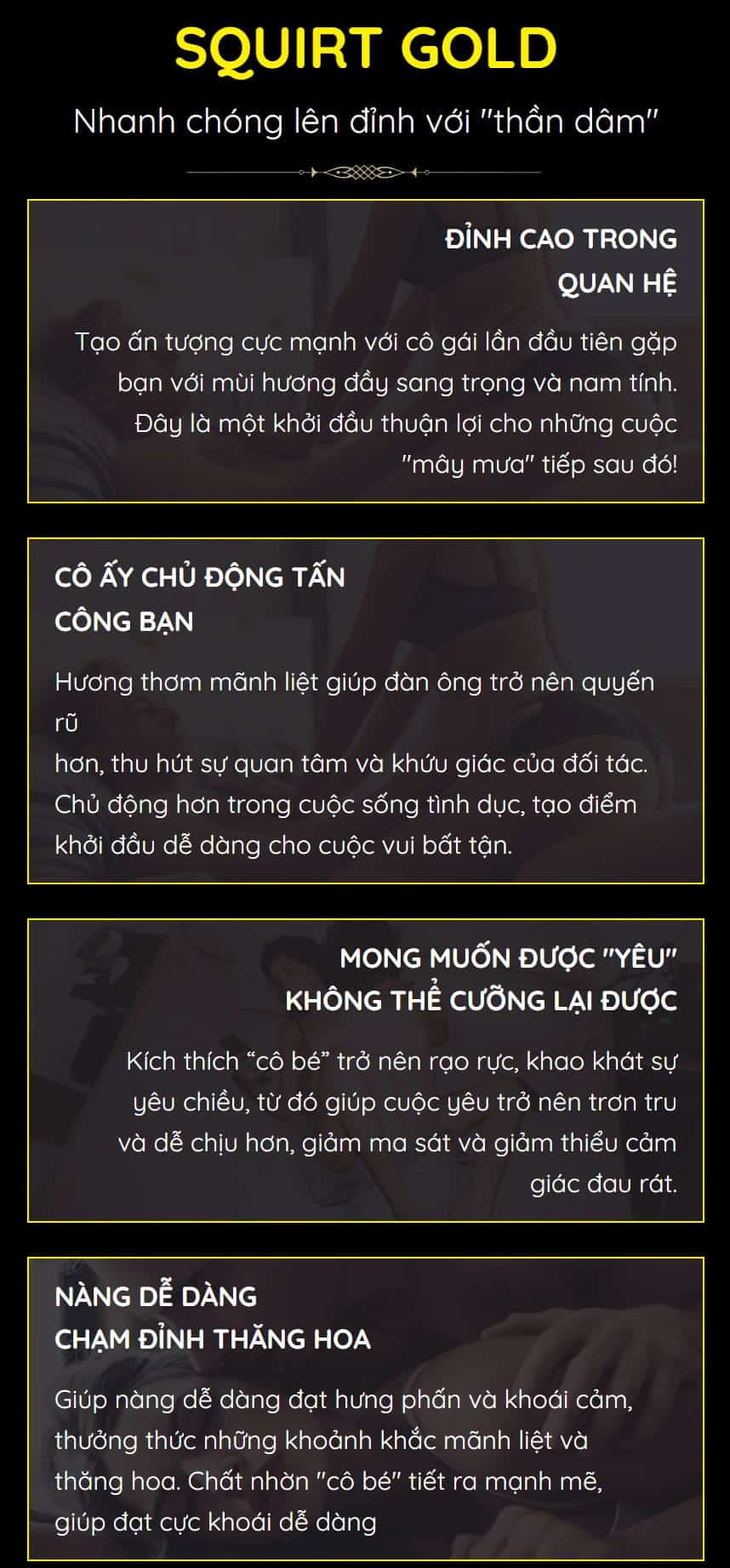 Squirt Gold giúp nàng nhanh lên đỉnh, chủ động