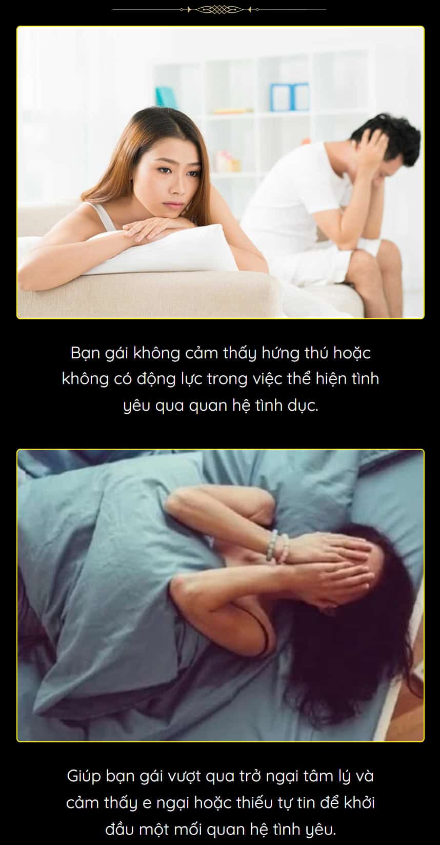 Vợ không hứng thú, e ngại trong chuyện vợ chồng