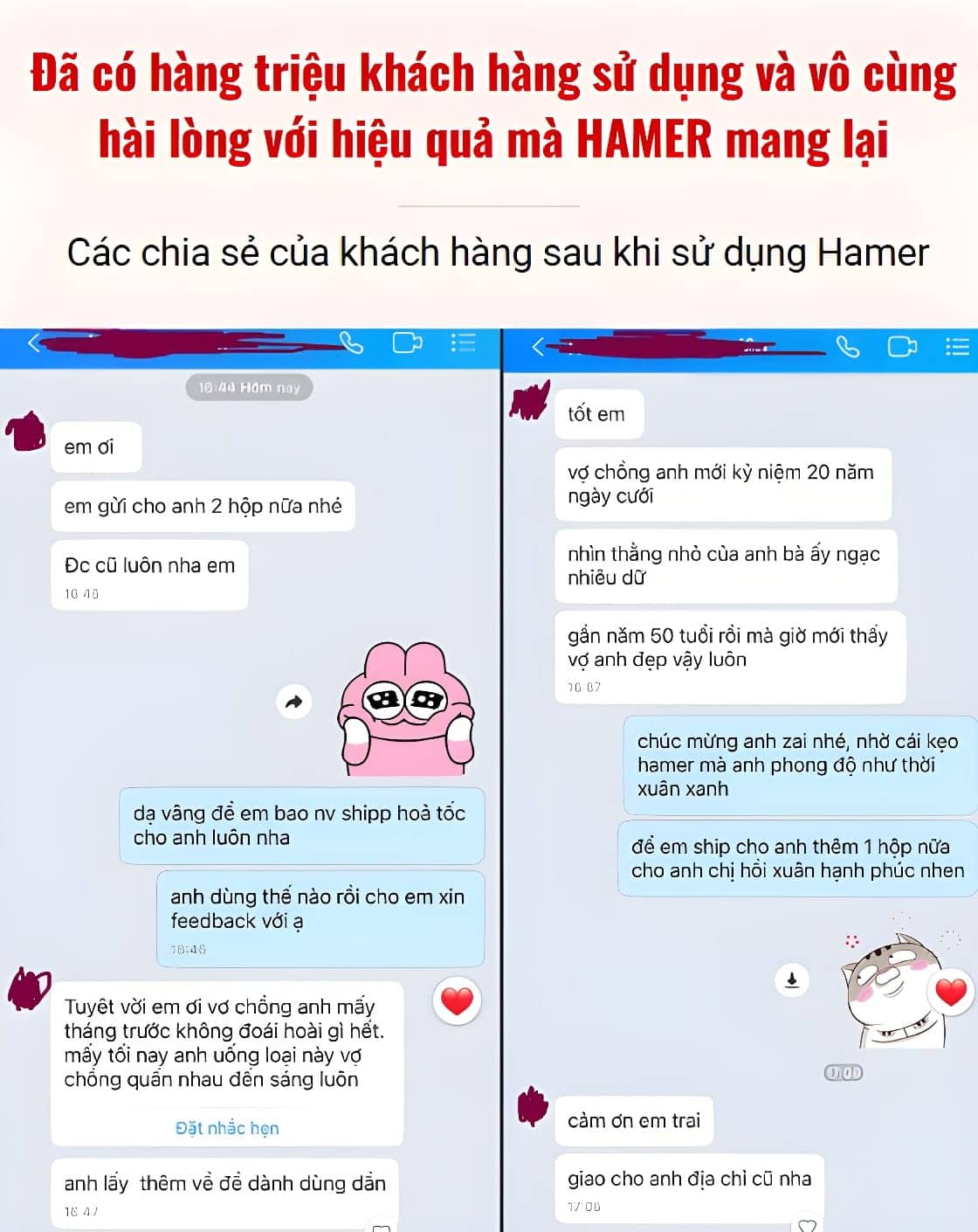 Khách hàng hài lòng hiệu quả Hamer