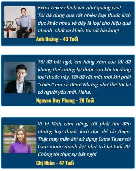 Phản hồi thực tế khách hàng Extra Tevez