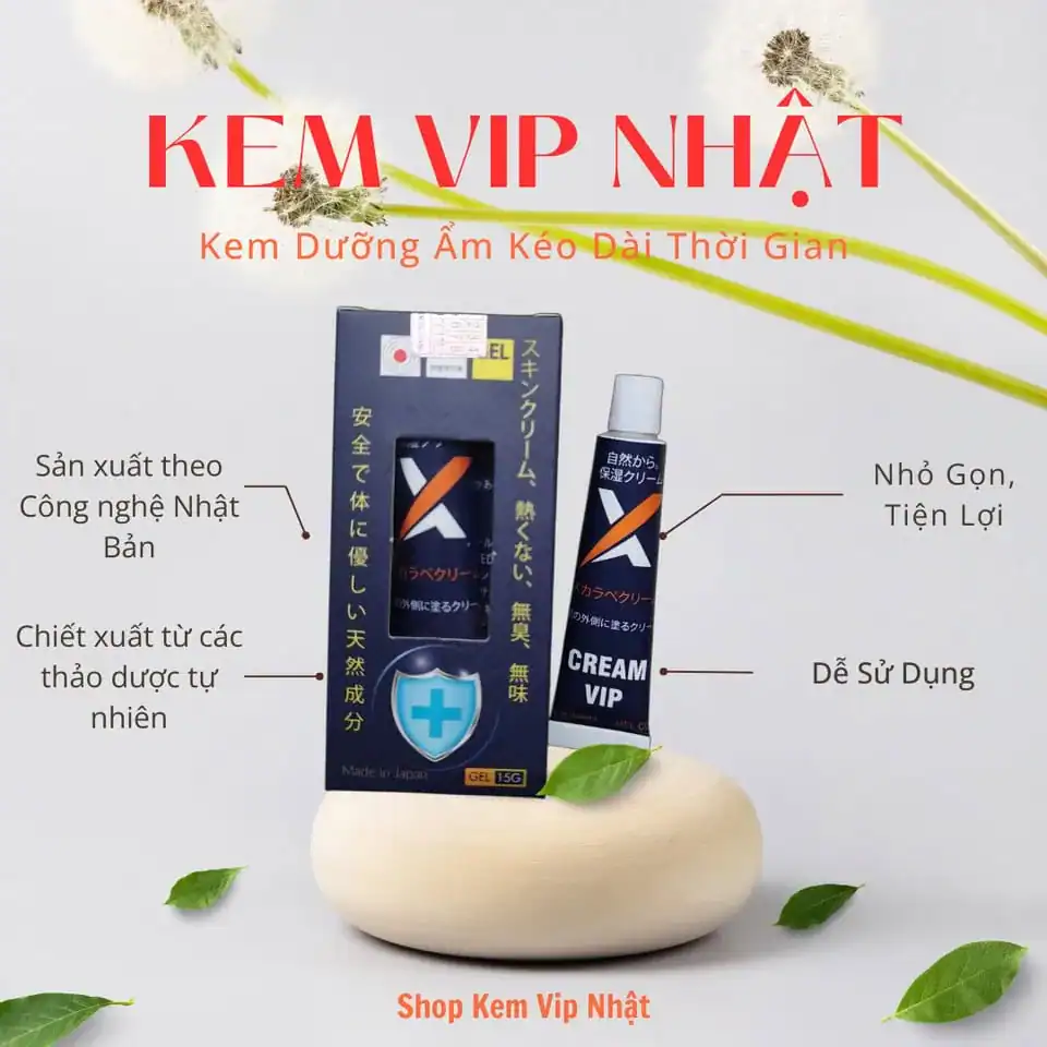 Kem Vip Nhật bao bì chi tiết