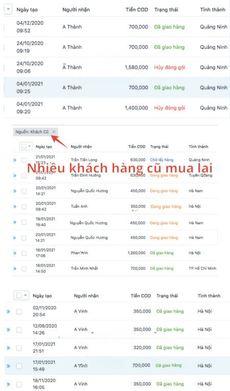 Danh sách nhiều khách cũ đặt lại Ngựa Thái