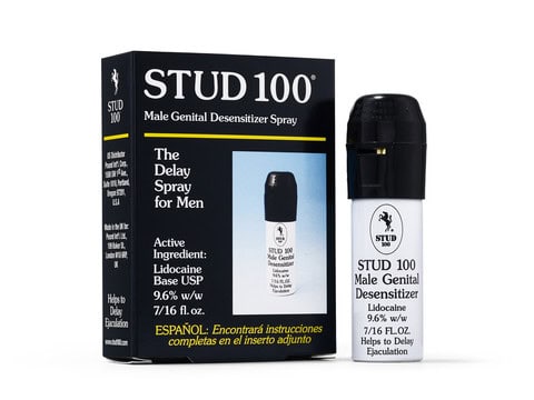 Hộp và chai xịt Stud 100 Male Genital Desensitizer chính hãng