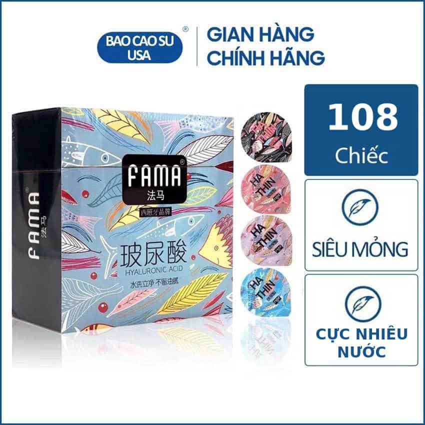 Bao cao su FAMA 001 siêu mỏng 0.01mm gốc nước nhiều gel chính hãng